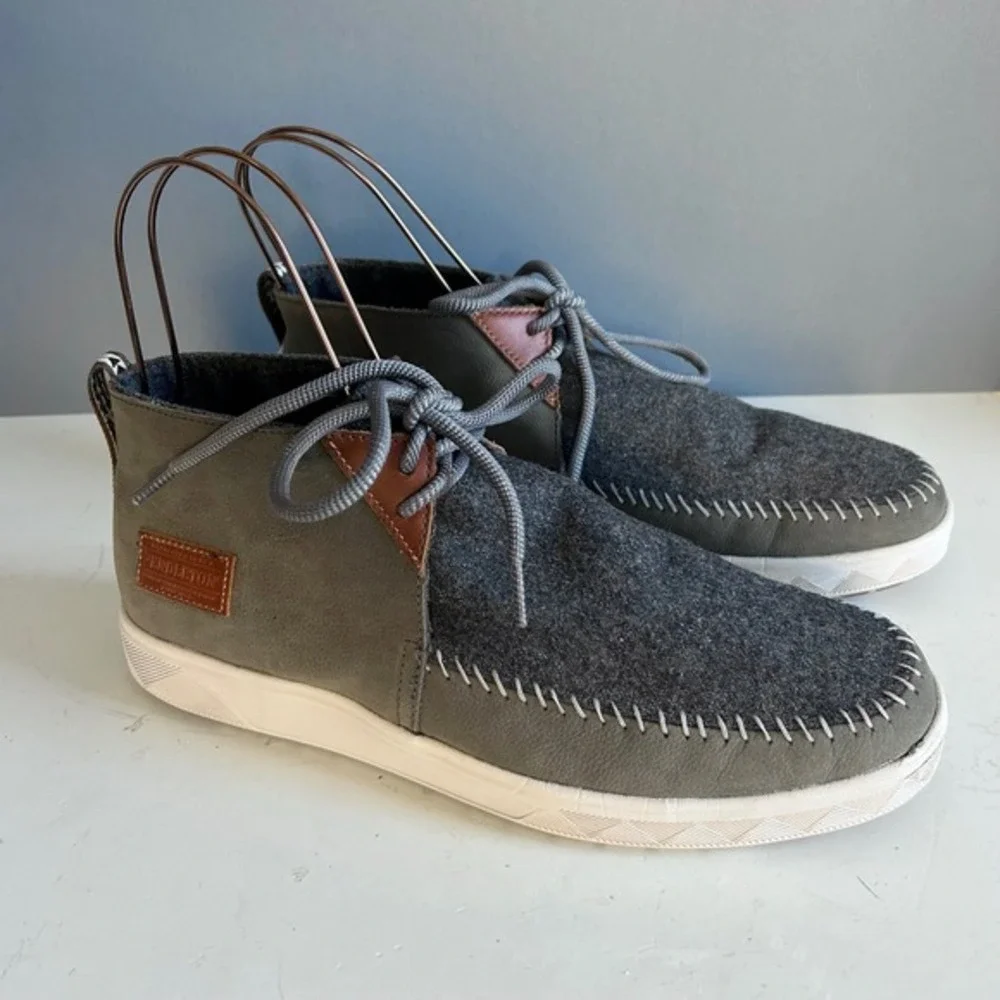 Pendleton‎ Woolen Mills Chukka Boots Men's Size 11 Grey Wool Leather Vibram Sole